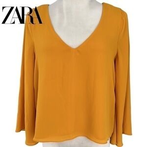 ZARA Trafaluc Collection ✨ golden yellow blouse ✨ Size M
